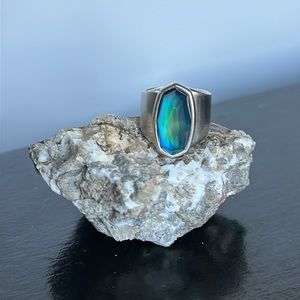 Kendra Scott Rhodium Plated Leah Mood Ring size 6